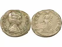 Julia Domna - Silver Denarius, Isis breastfeeding Horus - 201 Rome