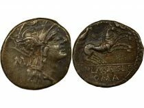 Junia Gens, Silanus - Silver Denarius, Biga - 91 BC Rome