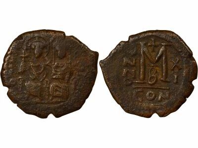 Justin II & Sophia - Follis - Year 11 (575 / 576) Constantinople