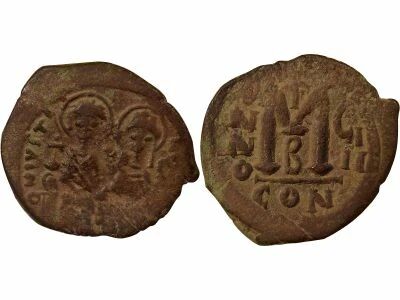 Justin II & Sophia - Follis - Year 9 (573 / 574) Constantinople