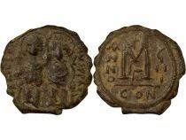 Justin II & Sophia - Follis - Year 9 (573 / 574) Constantinople