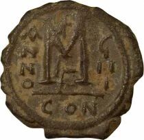 Justin II & Sophia - Follis - Year 9 (573 / 574) Constantinople
