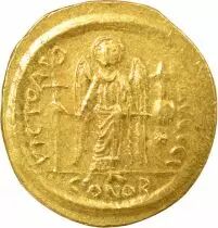 Justinian I - Gold Solidus, Facing Bust - 545 / 565 Constantinople
