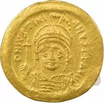 Justinian I - Gold Solidus, Facing Bust - 545 / 565 Constantinople