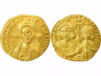 Justinian II - Gold Solidus, Class II - 705 / 711 Constantinople