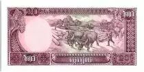Kambodscha 20 Riels, Water buffalos hauling logs - 1979 - P.31 a