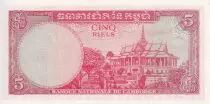 Kambodscha 5 Riels - Monument - Temple - ND (1972) - P.10c