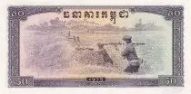 Kambodscha 50 Riels - Harvesting rice - Soldiers -  1975 - P.23