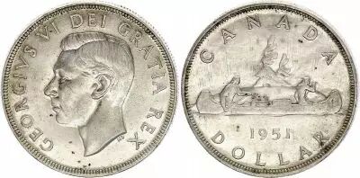 Kanada 1 Dollar,  George VI - 1951