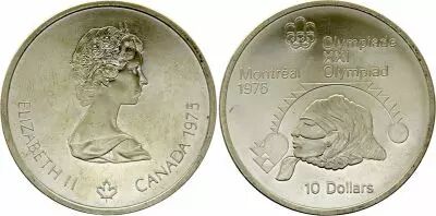 Kanada 10 Dollars, JO de Montr�al 1976 -Lancer de poids (JO)  - 1975