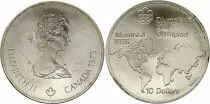 Kanada 10 Dollars, Olympics games Montreal 1976 - Map -1973
