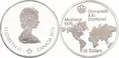 Kanada 10 Dollars Olympics games Montreal 1976 - Map