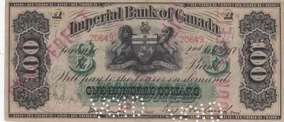 Kanada 100 Dollars Imperial Bank of Canada - Counterfeit - 1917