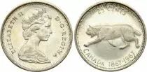 Kanada 25 Cents - Lynx , Elisabeth II - Century of the federation - 1967