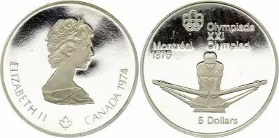 Kanada 5 Dollars, JO de Montr�al 1976 - Aviron (JO) - 1974 BE