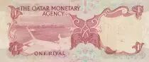 Katar 1 riyal - Arms - Doha\'s port - 1973