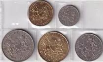 Kenia Set of 5 Coins - 1968-1974