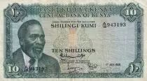Kenya 10 Shillings - Mzee Jomo Kenyatta - Récolte - 1968 - Série A.18 - P.2c