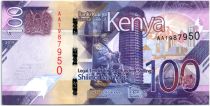 Kenya 100 Shillings M. J. Kenyatta - Animaux - 2019 - Neuf