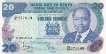 Kenya 20 Shillings - M. J. Kenyatta - Young women - 1982 - Serial D.61 - P.21b