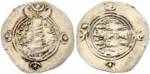 Khusru II - Silver Drachm - Year 6 (595 / 596), BYSh Bishapur