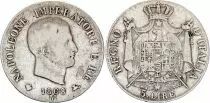 Kingdom of Napoleon 5 lire Napoleon I 1808 M Milan - Silver - KM.10