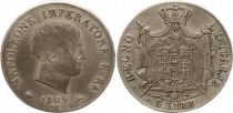Kingdom of Napoleon 5 lire Napoleon I 1809 M Milan - Silver - KM.10