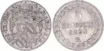 Kirchenstaat 5 Baiocchi  - Pivs IX - 1864 R
