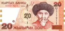 Kirghizstan 20 Som - Togolok Moldo - Mausoleo Manas - 2002