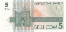 Kirghizstan 5 Som - Statue de Manas le Noble - Mausol&eacute;e de Manas &agrave; Talas - 1993 - S&eacute;rie 8/CH