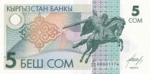 Kirghizstan 5 Som - Statue of Manas the Noble - Manas Mausoleum in Talas - 1993 - Series 8/CH