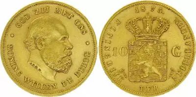 KM.105 10 Gulden, Guillaume III - Armoiries 1875