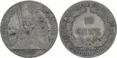KM.16.1 10 Cents, Woman with laurel - A-Paris - 1922