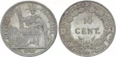 KM.16.2 10 Cents, R�publique et Laurier - A-Paris - 1937