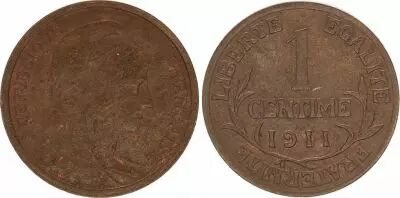 KM.840 GAD.90 1 Centime, Liberty head - 1911