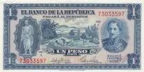 Kolumbien 1 Peso Oro - Gal Santander - 07-08-1953 - Serial A