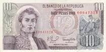 Kolumbien 10 Pesos Gal Narino- 07-08-1980 - Serial AZ - UNC - P.407
