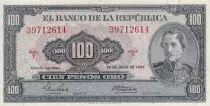 Kolumbien 100 Pesos Oro - General Santander - 20-07-1965 - Serial Y