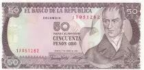 Kolumbien 50 Pesos oro oro, Camillo Torres - Orchids - 1986