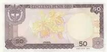 Kolumbien 50 Pesos oro oro, Camillo Torres - Orchids - 1986