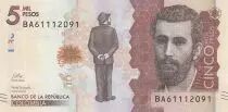 Kolumbien 5000 Pesos Jos� Asuncion Silva - 2022 - Serial BA