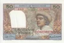 Komoren 100 Francs - Woman with a Hat - Specimen - 1960