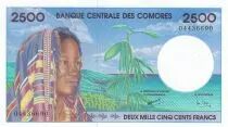 Komoren 2500 Francs - Woman - Turtle - 1997 - AU