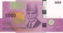 Komoren 5000 Francs Sa�d Mohamed Cheik  -  2006 - Prefix H - P.18a - UNC