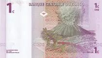 Kongo (RDC) 1 Centime - Harvesting coffee - Volcano  - 1997 - P.80a