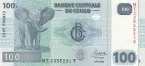 Kongo (RDC) 100 Francs - Elephant - Dam - 2022