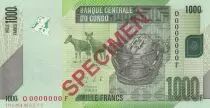 Kongo (RDC) 1000 Francs Kanioka Box - Okapi - 2013 - Specimen