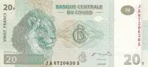 Kongo (RDC) 20 Francs - Lions - HDM - 2003 - Serial JA