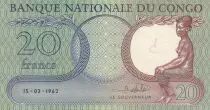 Kongo (RDC) 20 Francs Girl seated - 1962 - XF to AU - P.4a