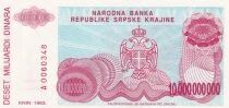 Kroatien 10 000 000 000 Dinara - Coat of arms - fortress of knin - 1993 - A serie